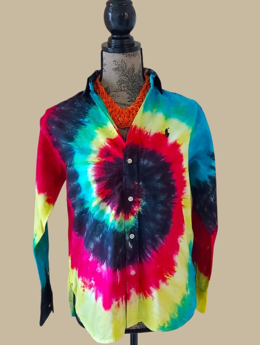Ralph Lauren Polo Tie-Dye Oxford Button-up Shirt Tie Dye XS NEW